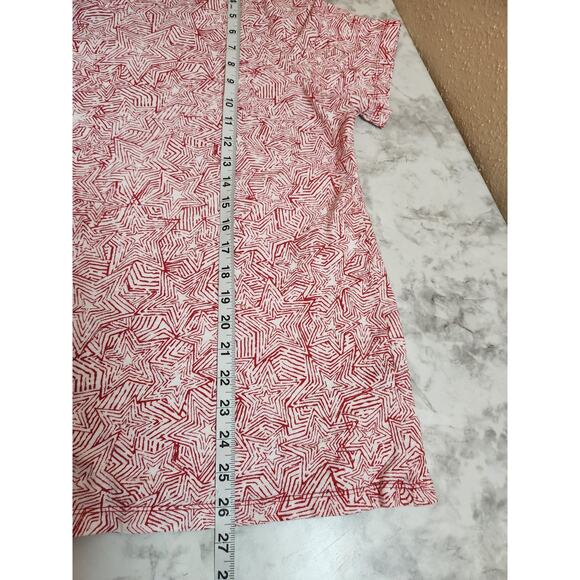 Catherines Women's Red White Star Patriotic V-Neck Short Sleeve T-Shirt Size 0X - Picture 6 of 6